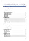 Summary - Neural Basis of Motor Control (NWI-BB080C)