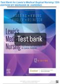 Test Bank - Lewis Medical Surgical Nursing, 12th Edition (Harding, 2023), Chapter 1-69 | All Chapters