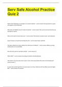 Serv Safe Alcohol Practice Quiz 2