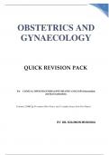 OBSTETRICS AND GYNAECOLOGY QUICK REVISION PACK For CLINICAL OFFICER GENERAL/PSYCHIATRY (COG/COP) Intermediate and final examinations.