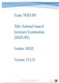 NCLEX-RN V12.35 National Council Licensure Examination(NCLEX-RN).