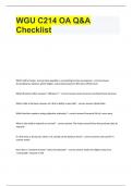 WGU C214 OA Q&A Checklist