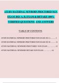 ATI RN MATERNAL NEWBORN PROCTORED NGN  EXAM 2021 A, B, EXAM & RETAKE 100% VERIFIED QUESTIONS  AND ANSWERS