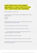 AARP MEDICARE SUPPLEMENT INSURANCE PLANS CERTIFICATION TEST QUESTIONS AND ANSWERS.docx