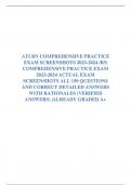 ATI RN COMPREHENSIVE PRACTICE EXAM SCREENSHOTS 2023-2024 /RN COMPREHENSIVE PRACTICE EXAM 2023-2024 ACTUAL EXAM SCREENSHOTS ALL 150 QUESTIONS AND CORRECT DETAILED ANSWERS WITH RATIONALES (VERIFIED ANSWERS) |ALREADY GRADED A+ 