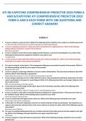 ATI RN CAPSTONE COMPREHENSIVE PREDICTOR 2019 FORM A  AND B/CAPSTONE ATI COMPREHENSIVE PREDICTOR 2019  FORM A AND B EACH FORM WITH 180 QUESTIONS AND  CORRECT ANSWERS