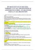 RN HESI EXIT EXAM 2023-2024 - VERSION 3 (V3) ALL 160 QUESTIONS &  ANSWERS INCLUDED - GUARANTEED  PASS A+!!! ALL BRAND NEW 