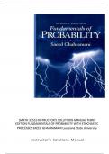 (MATH 3355) INSTRUCTOR'S SOLUTIONS MANUAL THIRD EDITION FUNDAMENTALS OF PROBABILITY WITH STOCHASTIC PROCESSES SAEED GHAHRAMANI Louisiana State University