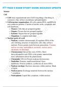 ATI TEAS 6 EXAM STUDY GUIDE 2023|2024 UPDATE Science CeLL  Cell: basic organizational unit of all living things. One thing in  common is they all have membranes (phospholipids).