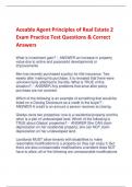 Aceable Agent Principles of Real Estate 2  Exam Practice Test Questions & Correct  Answers