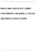 BIOS 1300 LAB EXAM 1 OHIO UNIVERSITY GRADED A+ EXAM 2023/2024 LATEST GUIDE.