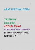 AAAE CM FINAL EXAM   TESTBANK  2023-2024  ACTUAL EXAM QUESTIONS AND ANSWERS   (VERIFIED ANSWERS) GRADED A+   