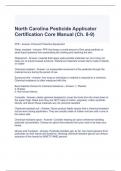 North Carolina Pesticide Applicator Certification Core Manual (Ch. 8-9) Exam 