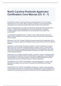 North Carolina Pesticide Applicator Certification Core Manual (Ch. 6 - 7) Exam