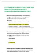 ATI COMMUNITY HEALTH PROCTORED REAL EXAM QUESTIONS AND CORRECT  ANSWERS|A GRADE GUARANTEE PASS!!