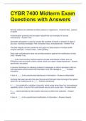 CYBR 7400 Midterm Exam Questions with Answers 