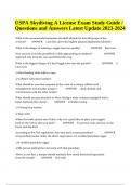 USPA Skydiving A License Exam Study Guide / Questions and Answers Latest Update 2023-2024