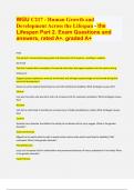 WGU C217 - Human Growth and Development Across the Lifespan - the Lifespan Part 2. Exam Questions and answers, rated A+. graded A+