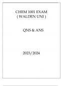 CHEM 1001 EXAM ( WALDEN UNI ) QNS & ANS 20232024