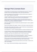 Georgia Pest Licenses Exam Questions and Answers