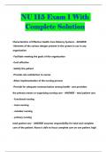 NU 115 Exam 1 With Complete Solution