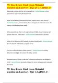 WI Real Estate Final Exam Material question and answers  2023/24 GRADED A+