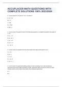 ACCUPLACER MATH QUESTIONS WITH COMPLETE SOLUTIONS 100% 2023/2024 