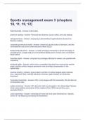 Sports management exam 3 (chapters 18, 11, 10, 12) questions and answers