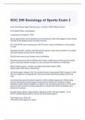 SOC 299 Sociology of Sports Exam 2 with correct Answers