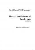 The Art and Science of Leadership 8th Edition By Afsaneh Nahavandi (Test Bank All Chapters, 100% Original Verified, A+ Grade)