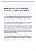 Funeral Arts National Board Exam Questions and Answers (Graded A)