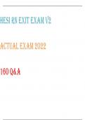 HESI RN EXIT EXAM V2 ACTUAL EXAM 2022 160 Q&A