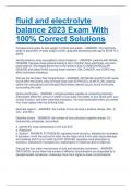 Fluid and electrolyte balance 2023 EXAM QUESTIONS AND CORRECT  DETAILED ANSWERS