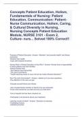 Concepts Patient Education, Holism, Fundamentals of Nursing: Patient Education, Communication: Patient-Nurse Communication, Holism, Caring, & Cultural Diversity in Nursing, Nursing Concepts Patient Education Module, NURSE 3101 - Exam 2, Culture- nurs... S