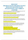 HESI EXIT  PHARMACOLOGY/PHARMACOLOGY  HESI EXIT QUESTION BANK  250+QUESTIONS AND CORRECT  ANSWERS