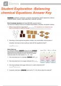 Gizmo - Student Exploration: Balancing Chemical Equations Answer key