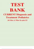 TEST BANK CURRENT Diagnosis and Treatment Pediatrics 24th Edition, by William Hay update 2023 