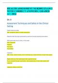 HEALTH ASSESSMENT NUR2092 EXAM 2  WITH CORRECT ANSWERS | GRADED  A+ | 2024  Ch. 8 Assessment Techniques and Safety in the Clinical  Setting 