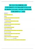 NR 224 CHAMBERLAIN  UNIVERSITY FUNDAMENTALS OF  NURSING EXAM 2 WITH ANSWERS  | GRADED A+ | 2024