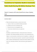 Test Bank for Foundations for Population Health in Community/Public Health Nursing, Stanhope, 5th Edition (Stanhope, 2018) Chapter 1-32 | All Chapters