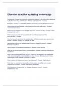 Elsevier adaptive quizzing knowledge Exam Questions and Answers