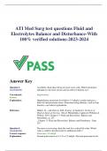 ATI Med Surg test questions Fluid and  Electrolytes Balance and Disturbance-With  100% verified solutions-2023-2024