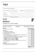 AQA GCSE BENGALI Foundation Tier	Paper 3 JUNE 2023 QUESTION PAPER: Reading