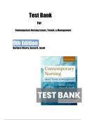 Test Bank For Contemporary Nursing Issues, Trends, & Management 9th Edition by Barbara Cherry, Susan R. Jacob Chapter 1-28