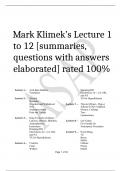 Mark Klimek Lectures 1 to 12: The Guide.Latest (100% Best,Graded A)★★★★★