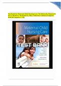 TEST BANK For Maternal Child Nursing Care 7th Edition by Shannon E. Perry, Marilyn J. Hockenberry, Mary Catherine Cashion |Complete 2023 Chapter 1 - 50| 100 % Verified UPDATED