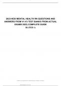  2023-HESI MENTAL HEALTH RN QUESTIONS AND ANSWERS FROM V1-V3 TEST BANKS FROM ACTUAL EXAMS 2023) COMPLETE GUIDE RATED A