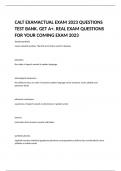 CALT EXAMACTUAL EXAM 2023 QUESTIONS TEST BANK. GET A+. REAL EXAM QUESTIONS FOR YOUR COMING EXAM 2023