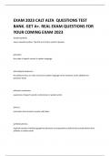 EXAM 2023 CALT ALTA  QUESTIONS TEST BANK. GET A+. REAL EXAM QUESTIONS FOR YOUR COMING EXAM 2023