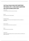 CALT Exam Study Guide 2024 QUESTIONS TEST BANK. GET A+. REAL EXAM QUESTIONS FOR YOUR COMING EXAM 2024